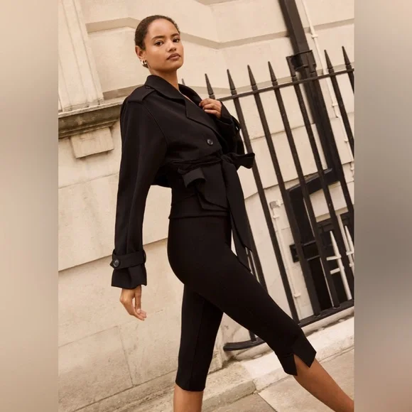 Favorite Daughter The Cropped Charles Trench in Black - Picture 3 of 9